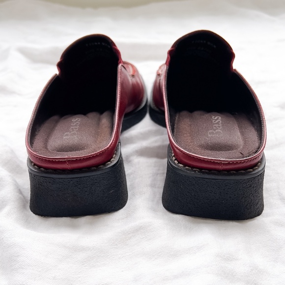 Vintage GH Bass & Co Tiona Oxblood Red Leather Loafer Mules 9.5 Preppy Academia - Picture 4 of 9